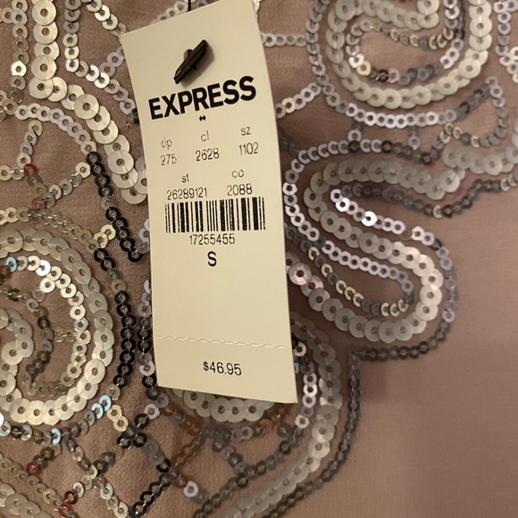 NWT Express sequined dusty rose colored top - Picture 4 of 4